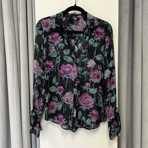 PAIGE Abriana Shirt (Black/Dark Orchid)